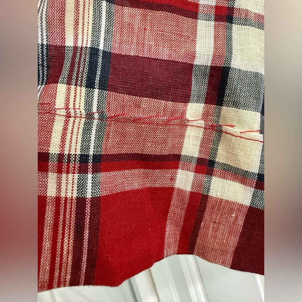 Lauren Ralph Lauren multicolor plaid linen wrap skirt (hemmed) (fair) (read) - Picture 6 of 15